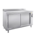 Meuble bas inox chauffant 1400 x 600 mm adossée ECO / GOLDINOX