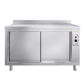 Meuble bas inox chauffant 1400 x 600 mm adossée ECO / GOLDINOX