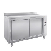 Meuble bas inox chauffant 1600 x 600 mm adossée ECO / GOLDINOX