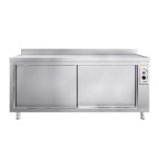 Meuble bas inox chauffant 2000 x 600 mm adossée ECO / GOLDINOX