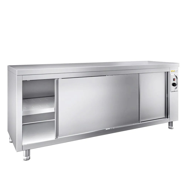 Meuble bas inox chauffant 1800 x 700 mm ECO / GOLDINOX