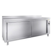 Meuble bas inox chauffant 1800 x 700 mm adossée ECO / GOLDINOX