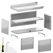 Meuble bas inox 1200 x 800 mm adossée / GOLDINOX