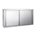 Placard mural inox 1400x400 mm - Hauteur 800 mm avec portes coulissantes PREMIUM - GOLDINOX