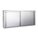 Placard mural inox 2000x400 mm - Hauteur 800 mm avec portes coulissantes IDEAL - GOLDINOX