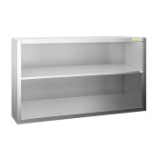 Placard mural inox 1500x400 mm - Hauteur 800 mm ouvert IDEAL - GOLDINOX