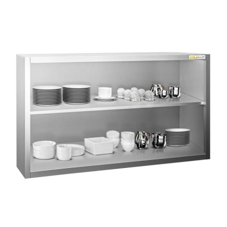 Placard mural inox 1600x400 mm - Hauteur 800 mm ouvert IDEAL - GOLDINOX