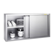 Placard mural inox 1600x400 mm - Hauteur 800 mm ouvert IDEAL - GOLDINOX