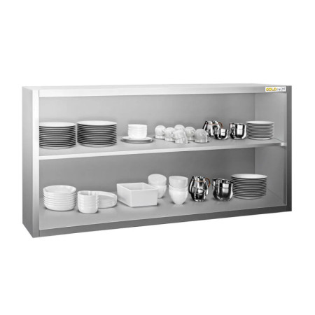 Placard mural inox 2000x400 mm - Hauteur 800 mm ouvert IDEAL - GOLDINOX