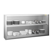 Placard mural inox 2000x400 mm - Hauteur 800 mm ouvert PREMIUM - GOLDINOX