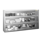Placard mural inox 1400x400 mm - Hauteur 1000 mm avec portes coulissantes IDEAL - GOLDINOX