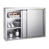 Placard mural inox 1000x400 mm - Hauteur 1000 mm ouvert IDEAL - GOLDINOX
