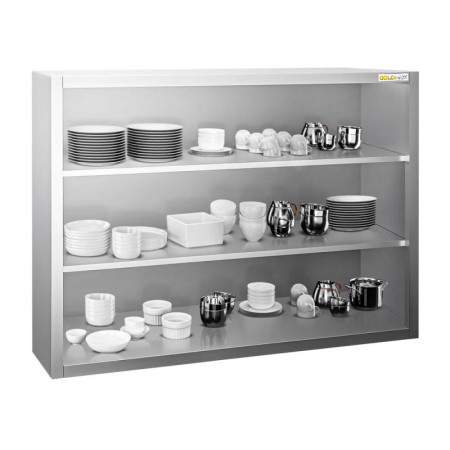 Placard mural inox 1200x400 mm - Hauteur 1000 mm ouvert IDEAL - GOLDINOX