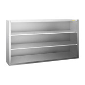 Placard mural inox 1500x400 mm - Hauteur 1000 mm ouvert IDEAL - GOLDINOX