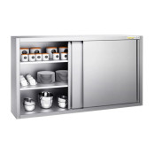 Placard mural inox 1500x400 mm - Hauteur 1000 mm ouvert PREMIUM - GOLDINOX