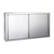 Placard mural inox 1600x400 mm - Hauteur 1000 mm ouvert IDEAL - GOLDINOX