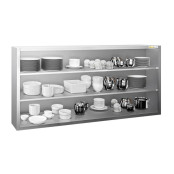 Placard mural inox 2000x400 mm - Hauteur 1000 mm ouvert IDEAL - GOLDINOX