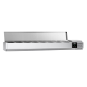 Vitrine à ingrédients réfrigérée 1800x395mm (8x GN1/3) avec couvercle inox PREMIUM - GOLDINOX