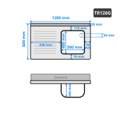 Plonge inox 1 bac - 1200 x 600 mm égouttoir gauche ECO / GOLDINOX