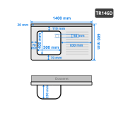 Plonge inox 1 bac - 1400 x 600 mm égouttoir droite PREMIUM / GOLDINOX 