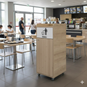 Lot de 2 Poubelles snack en bois chêne clair 100L