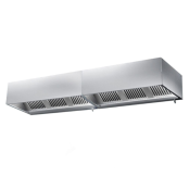 Hotte caisson sans moteur 2500x900x450 mm avec éclairage, filtre et robinet de vidange PREMIUM / GOLDINOX