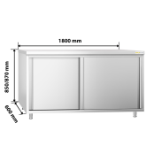Meuble bas inox 1800 x 600 mm PREMIUM / GOLDINOX
