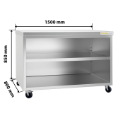 Meuble bas inox 1500 x 800 mm sur roulettes / GOLDINOX