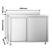 Meuble bas inox 1000 x 700 mm adossée PREMIUM / GOLDINOX