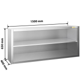 Placard mural inox 1500x400 mm - Hauteur 650 mm ouvert PREMIUM - GOLDINOX Placard mural inox 1500x400 mm - Hauteur 650 mm ouvert PREMIUM - GOLDINOX