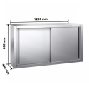 Placard mural inox 1200x400 mm - Hauteur 800 mm avec portes coulissantes PREMIUM - GOLDINOX