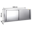 Placard mural inox 1800x400 mm - Hauteur 800 mm avec portes coulissantes PREMIUM - GOLDINOX