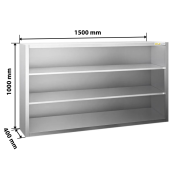 Placard mural inox 1500x400 mm - Hauteur 1000 mm ouvert PREMIUM - GOLDINOX Placard mural inox 1500x400 mm - Hauteur 1000 mm ouvert PREMIUM - GOLDINOX