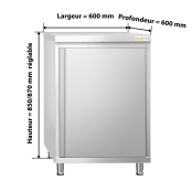 Meuble bas inox 600 x 600 mm PREMIUM / GOLDINOX