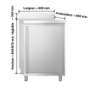 Meuble bas inox 600 x 600 mm adossée PREMIUM / GOLDINOX
