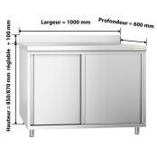 Meuble bas inox 1000 x 600 mm adossée PREMIUM / GOLDINOX Meuble bas inox 1000 x 600 mm adossée PREMIUM / GOLDINOX