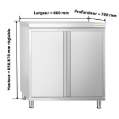 Meuble bas inox 800 x 700 mm PREMIUM / GOLDINOX