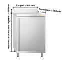 Meuble bas inox 600 x 700 mm adossée PREMIUM / GOLDINOX
