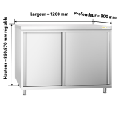 Meuble bas inox 1200 x 800 mm PREMIUM / GOLDINOX