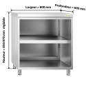 Meuble bas inox 800 x 600 mm PREMIUM / GOLDINOX