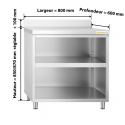 Meuble bas inox 800 x 600 mm adossée PREMIUM / GOLDINOX