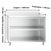 Meuble bas inox 1000 x 700 mm adossée PREMIUM / GOLDINOX Meuble bas inox 1000 x 700 mm adossée PREMIUM / GOLDINOX