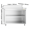 Meuble bas inox 1200 x 700 mm adossée PREMIUM / GOLDINOX