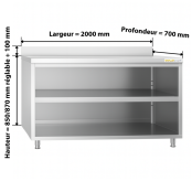 Meuble bas inox 2000 x 700 mm adossée PREMIUM / GOLDINOX Meuble bas inox 2000 x 700 mm adossée PREMIUM / GOLDINOX