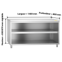 Meuble bas inox 1400 x 800 mm PREMIUM / GOLDINOX