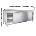 Meuble bas inox chauffant 2000 x 600 mm ECO / GOLDINOX