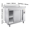 Meuble bas inox chauffant 1000 x 700 mm adossée ECO / GOLDINOX