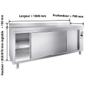 Meuble bas inox chauffant 1800 x 700 mm adossée ECO / GOLDINOX
