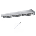 Hotte caisson sans moteur 4200x900x450 mm avec éclairage, filtre et robinet de vidange PREMIUM / GOLDINOX