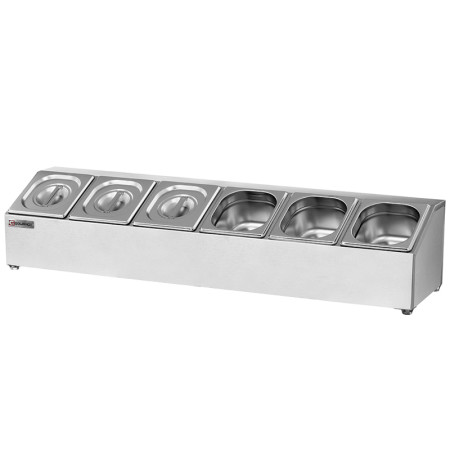 Support bacs GN en acier inoxydable (6 x GN 1/6) PREMIUM - GOLDINOX